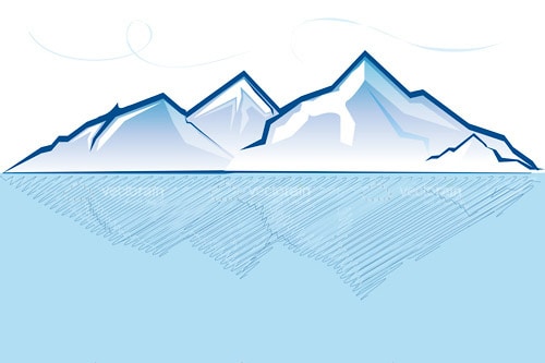 Illustrated Floating Iceberg